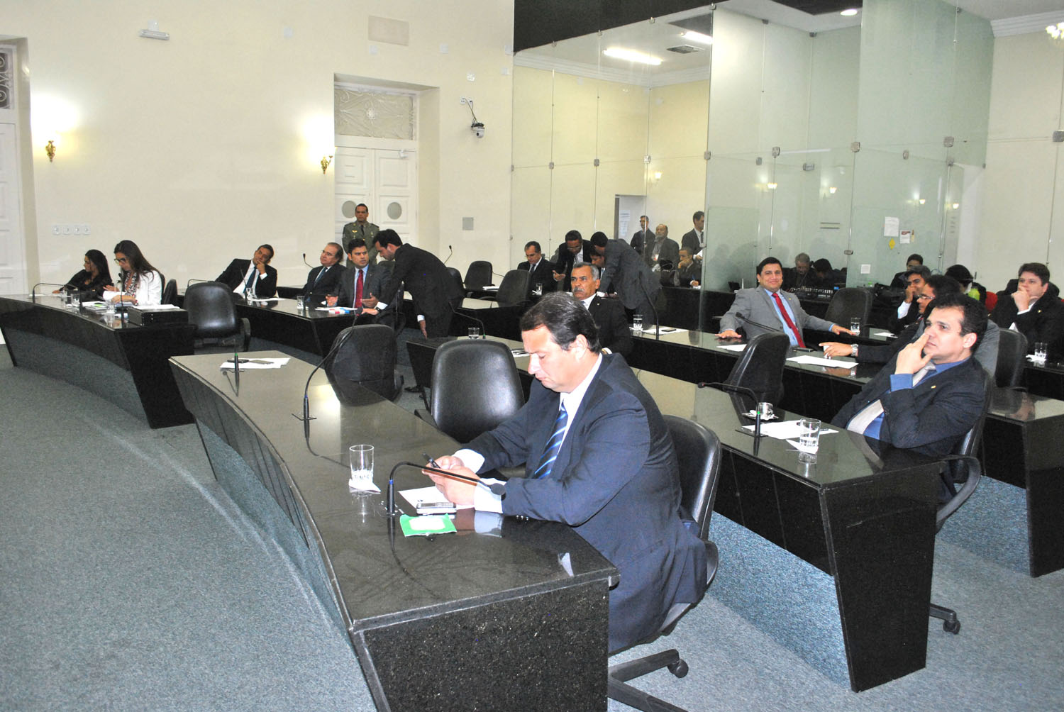 Dezessete deputados compareceram a sessão plenária.JPG