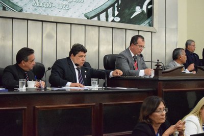 Deputados Marcos Barbosa, Edval Gaia, Ronaldo Medeiros e Tarcizo Freira formam a Mesa Diretora.JPG