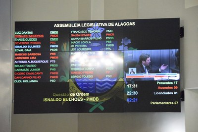 Painel marca presença de 17 parlamentares.JPG