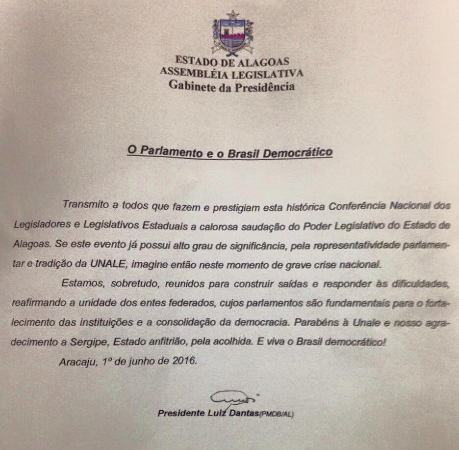 Mensagem do presidente Luiz Dantas