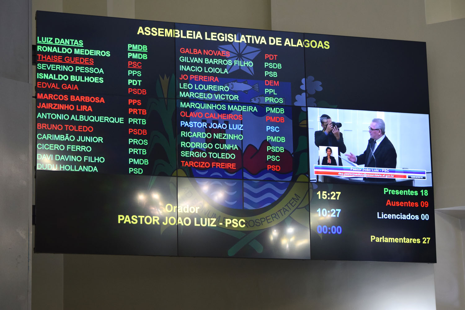 Painel contabiliza presença de 18 deputados.JPG