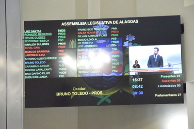 Painal eletrônico marca a presença de 22 deputados.JPG