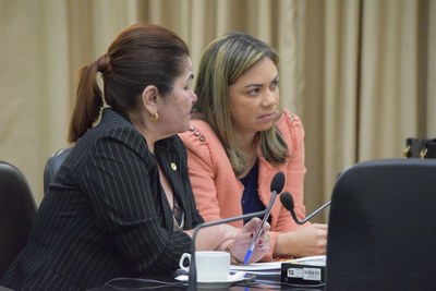 Deputadas Angela Garrote e Flavia Cavalcante.JPG