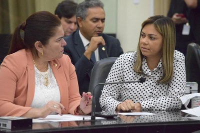 Deputadas Angela Garrote e Flávia Cavalcante.JPG