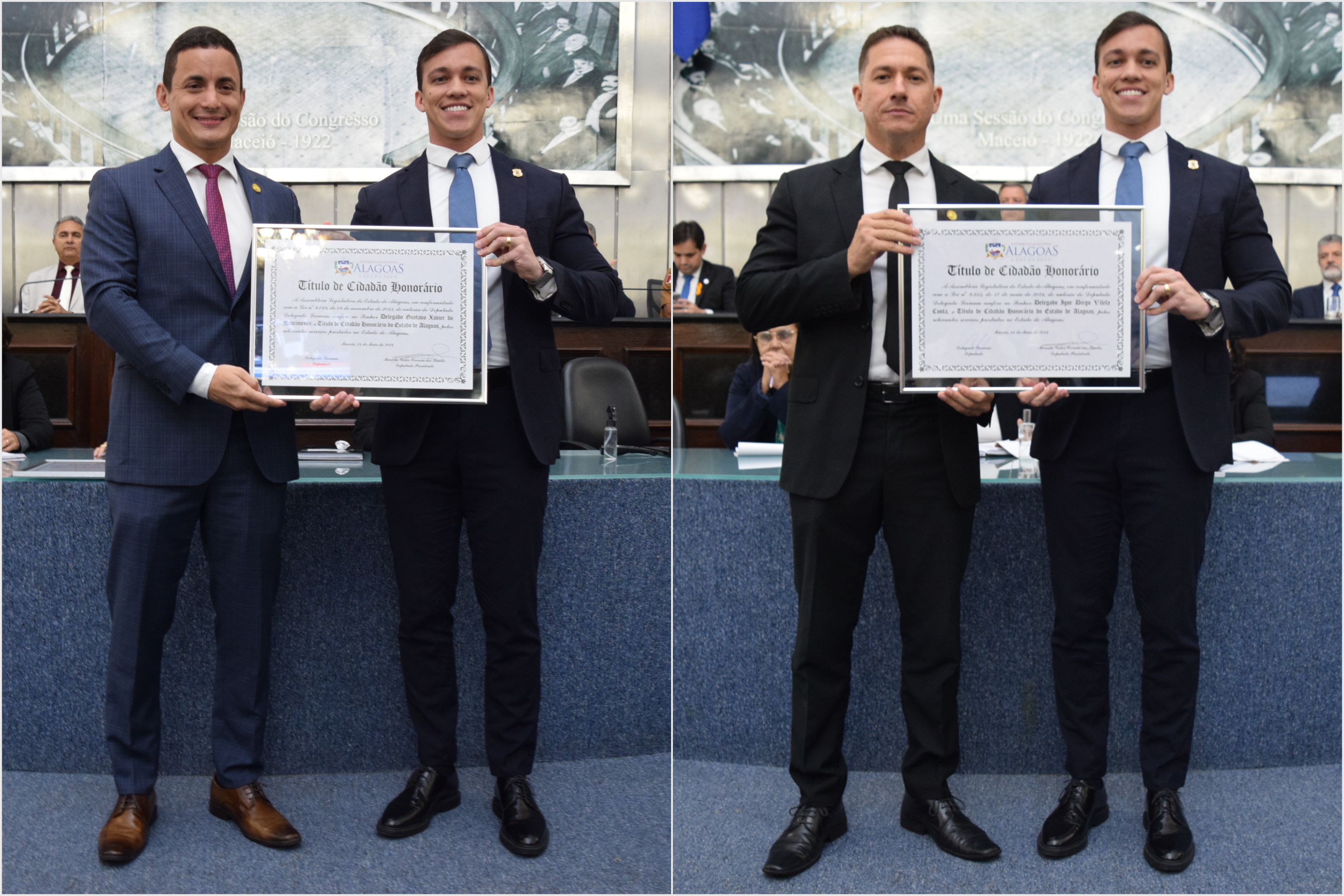 Delegados Gustavo Xavier e Igor Diego recebem o título de Cidadão Alagoano