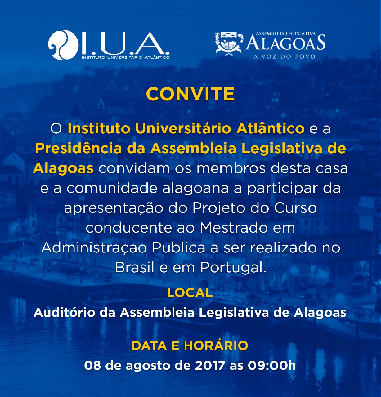 Parlamento e Instituto Atlântico realizam evento sobre curso de Administração Pública