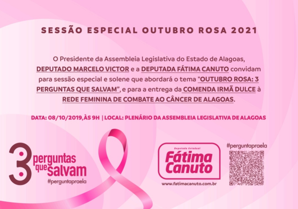Sessão especial irá debater "Outubro Rosa" e fazer homenagem à Rede Feminina de Combate ao Câncer