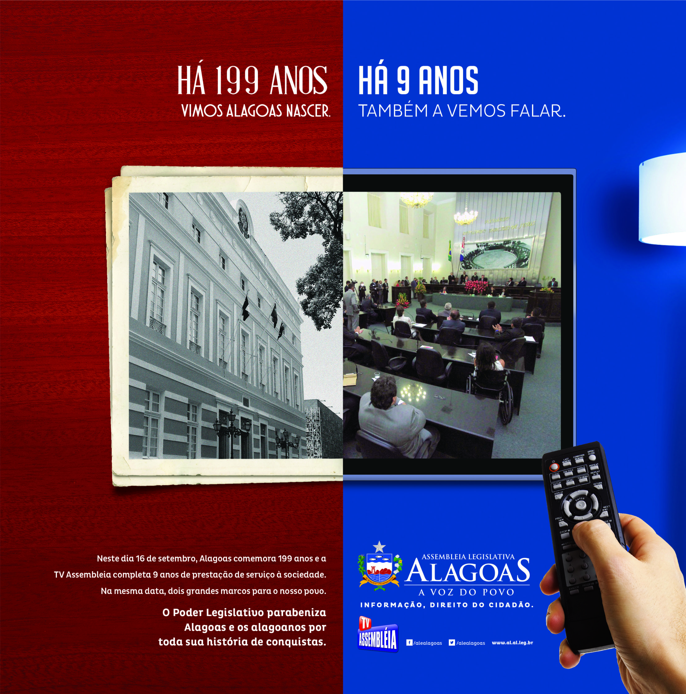 TV Assembleia completa 9 anos no aniversário do Estado de Alagoas